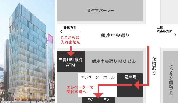 クリニック入り口案内